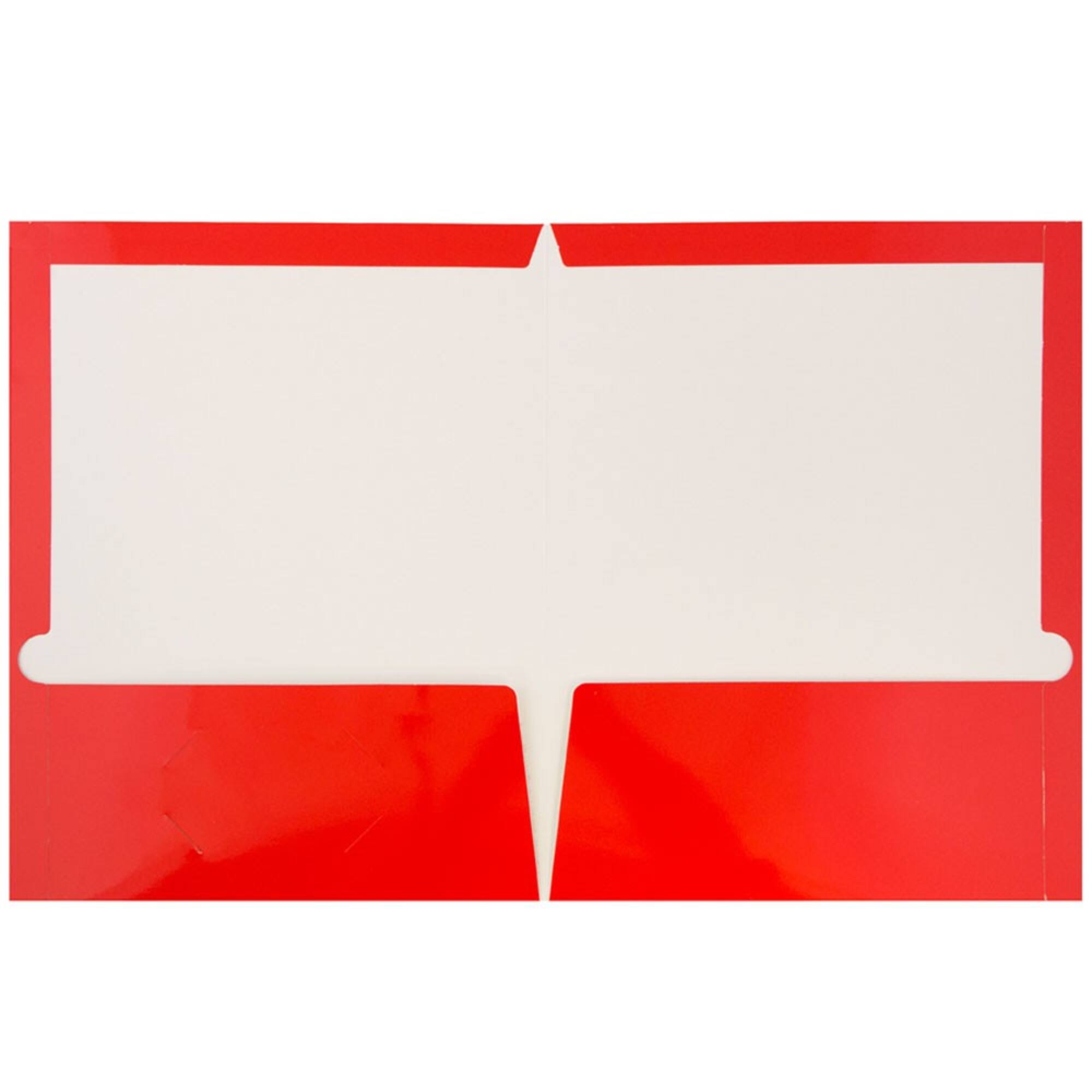 JAM Paper Primary Glossy Laminated Two Pocket Folders, 6ct.